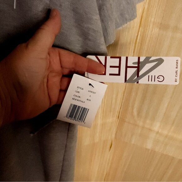 GIII For Her Kansas City Royals MLB Grey Blue Sequin Flutter Sleeve Top Large - Picture 10 of 10